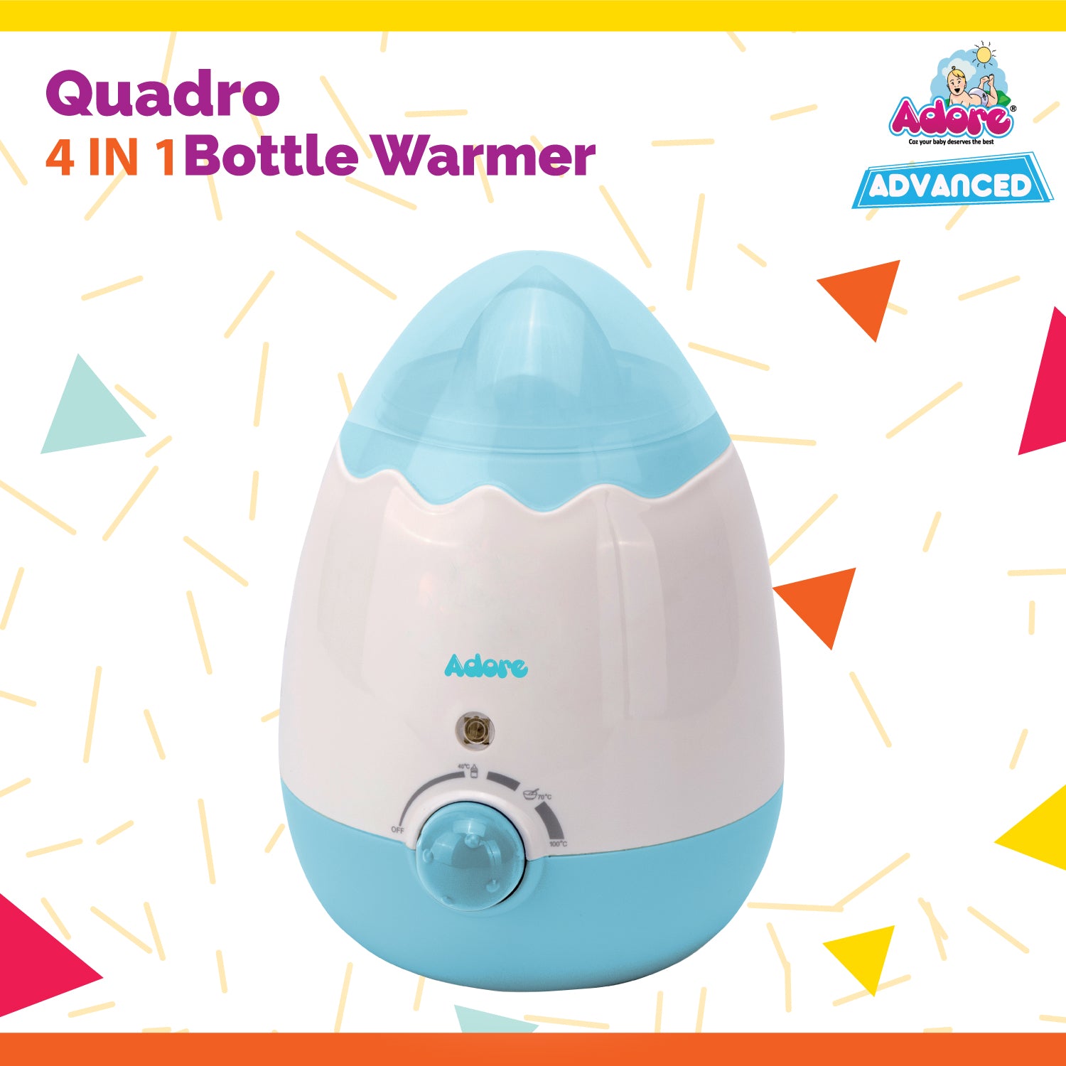 Adore Quadro 4 in 1 Bottle & Food Warmer - Blue