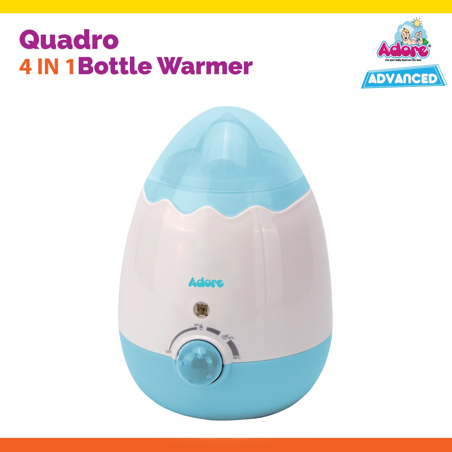 Adore Quadro 4 in 1 Bottle & Food Warmer - Blue