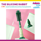Adore The Silicone Rabbit 3 in 1 Bottle Cleaning Brush Kit - Green