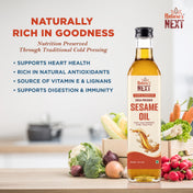 Nature’s Next Pure & Premium Cold-Pressed Sesame Oil- Glass Bottle 500ml