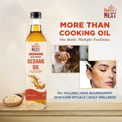 Nature’s Next Pure & Premium Cold-Pressed Sesame Oil- Glass Bottle 500ml