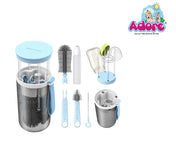 Adore WANDERLUST Travel Bottle Cleaning Brush Kit & Drying Rack with Storage Case - Blue