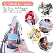 Adore WANDERLUST Travel Bottle Cleaning Brush Kit & Drying Rack with Storage Case - Yellow