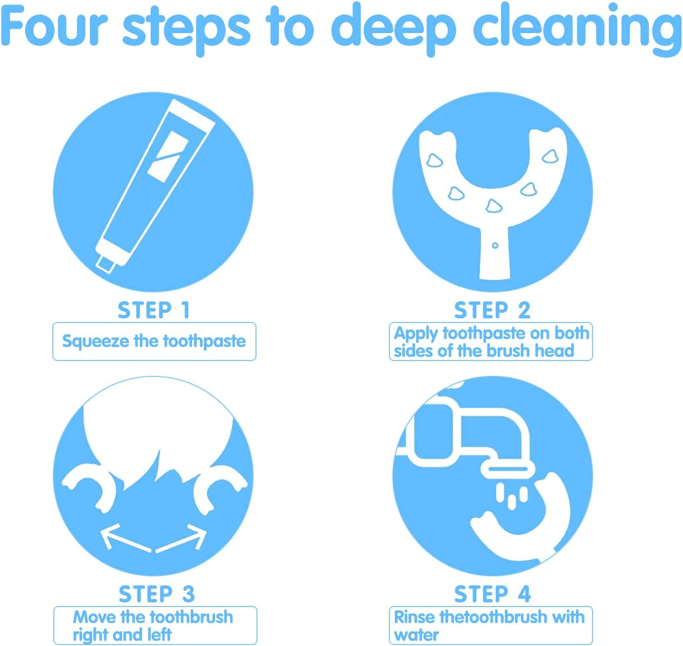 Adore Kids U Shaped Toothbrush Super Soft Bristles 6-12 Years - Blue