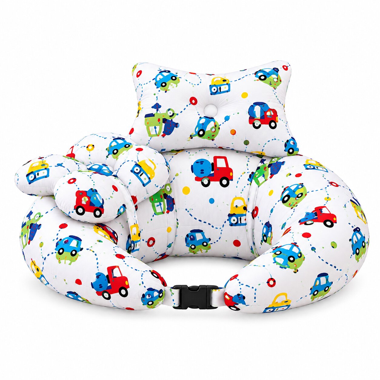 Adore Feedero! Baby Multipurpose Feeding Pillow with Fence Protection and Adjustable Belt-White