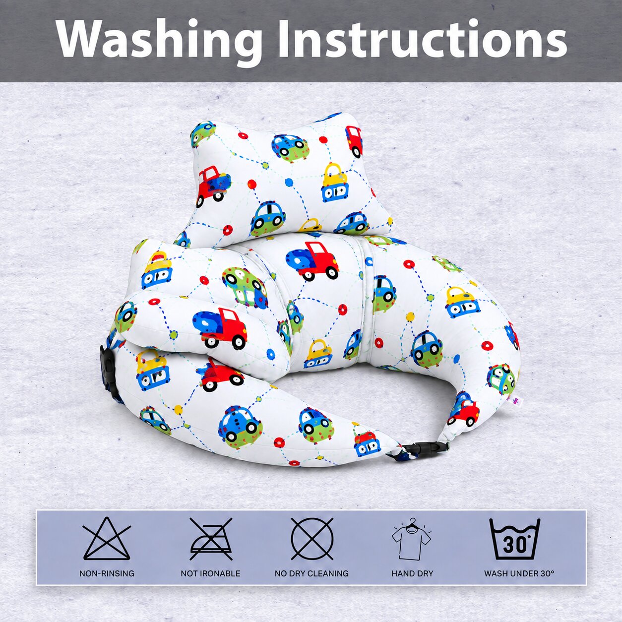 Adore Feedero! Baby Multipurpose Feeding Pillow with Fence Protection and Adjustable Belt-White