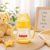 Adore 5 Stage Wide Neck Feeding Bottle with Easy Grippy Handle -150ml Yellow