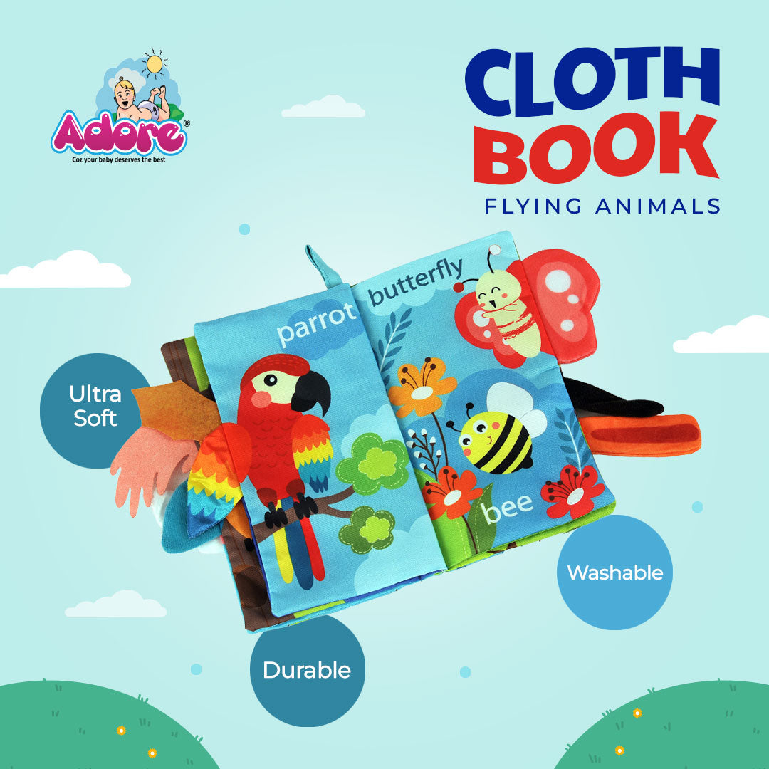 Adore Baby Basics Cloth Tail Books Flying Animals