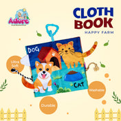 Adore Baby Cloth Tail Book with Toy Happy Farm Theme- English