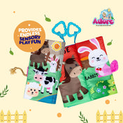 Adore Baby Cloth Tail Book with Toy Happy Farm Theme- English