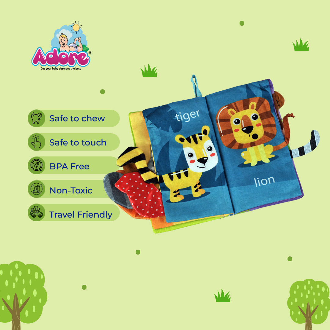 Adore Baby Basics Cloth Tail Books Land Animals