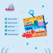 Adore Baby Cloth Tail Book with Toy Marine Animals Theme- English