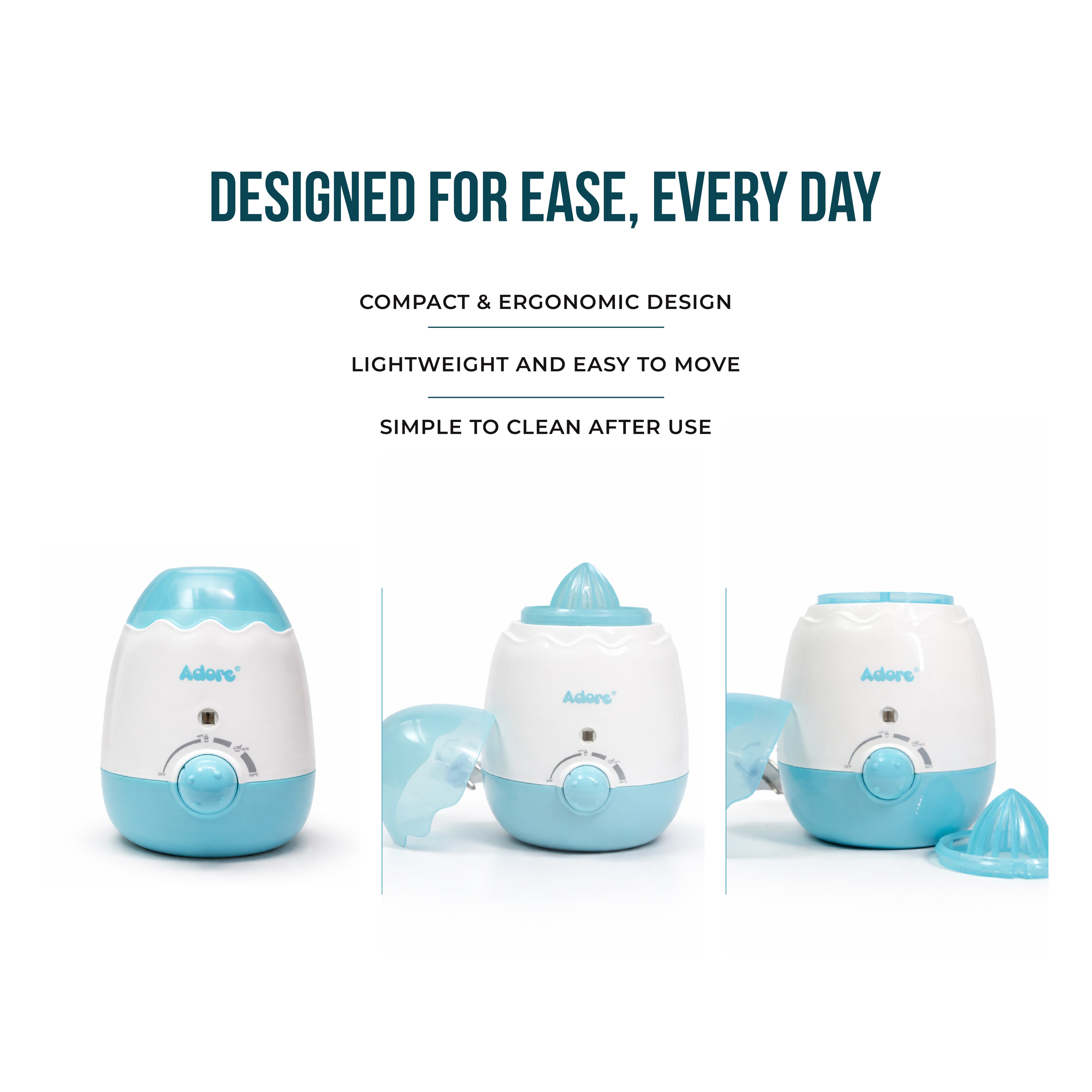 Adore Quadro 4 in 1 Bottle & Food Warmer - Blue