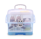 Advanced Willy Willy 2in 1 Baby Bottle Drying Rack & Storage Box with Lid & Handle - Blue