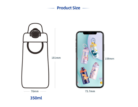 Adore Air Era Premium Children's Water Bottle Lid 350 ml -Giraffe Purple Pink