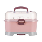 Adore Avalanche 2 in 1 Baby Bottle Drying Rack & Storage Box with Lid & Handle Portable - Pink