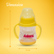 Adore Baby Basics Wiggle Straw Sipper with Twin Handle & Dust Free Hood  150ml Yellow