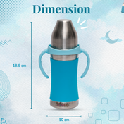 Adore Soi! The Wideneck Silicon Straw with Gravity Ball stainless steel sipper with Sleeve- 250ml Blue