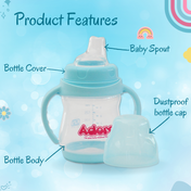 Adore Baby Basics Soft Silicone Spout Sipper with Twin Handle - 150ml Blue