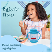 Adore Baby Basics Wiggle Straw Sipper with Twin Handle & Dust Free Hood  150ml Blue