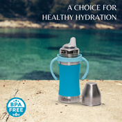 Adore Doi! The Wideneck Spout Stainless Steel Sipper with Sleeve-250ml Blue