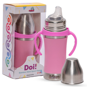 Adore Doi! The Wideneck Spout Stainless Steel Sipper with Sleeve-250ml Pink