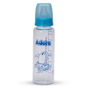 Adore Glaze Senior 2 Stage Glass Feeding Bottle with Anti- Colic Teat -250ml- Blue