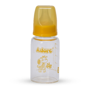 Adore Glaze Junior 2 Stage Borosilicate Glass Feeding Bottle 125ml- Yellow