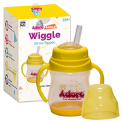 Adore Baby Basics Wiggle Straw Sipper with Twin Handle & Dust Free Hood  150ml Yellow