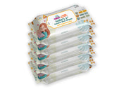 Adore Basics India's First Ever Baby Wet wipes with Oat Extracts- 98% Water-Goodness of Aloe vera & Vitamin- Pack of 80pc*5 Packs