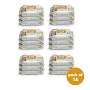 Adore Basics India's First Ever Baby Wet wipes with Oat Extracts- 98% Water-Goodness of Aloe vera & Vitamin with lid- Pack of 80pc*18 Packs