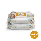 Adore Basics India's First Ever Baby Wet wipes with Oat Extracts- 98% Water-Goodness of Aloe vera & Vitamin with lid- Pack of 80pc*2 Packs