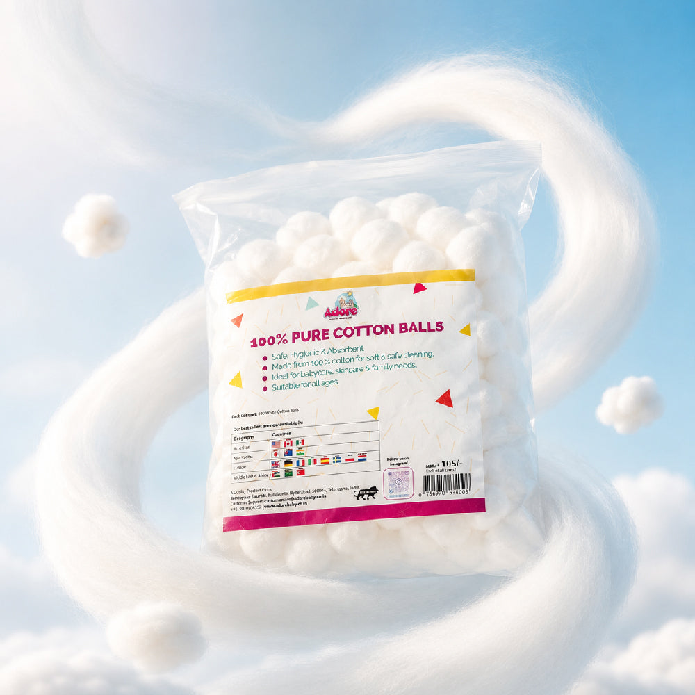 Adore 100 Percent Pure Cotton Balls Pack Of 100 - White