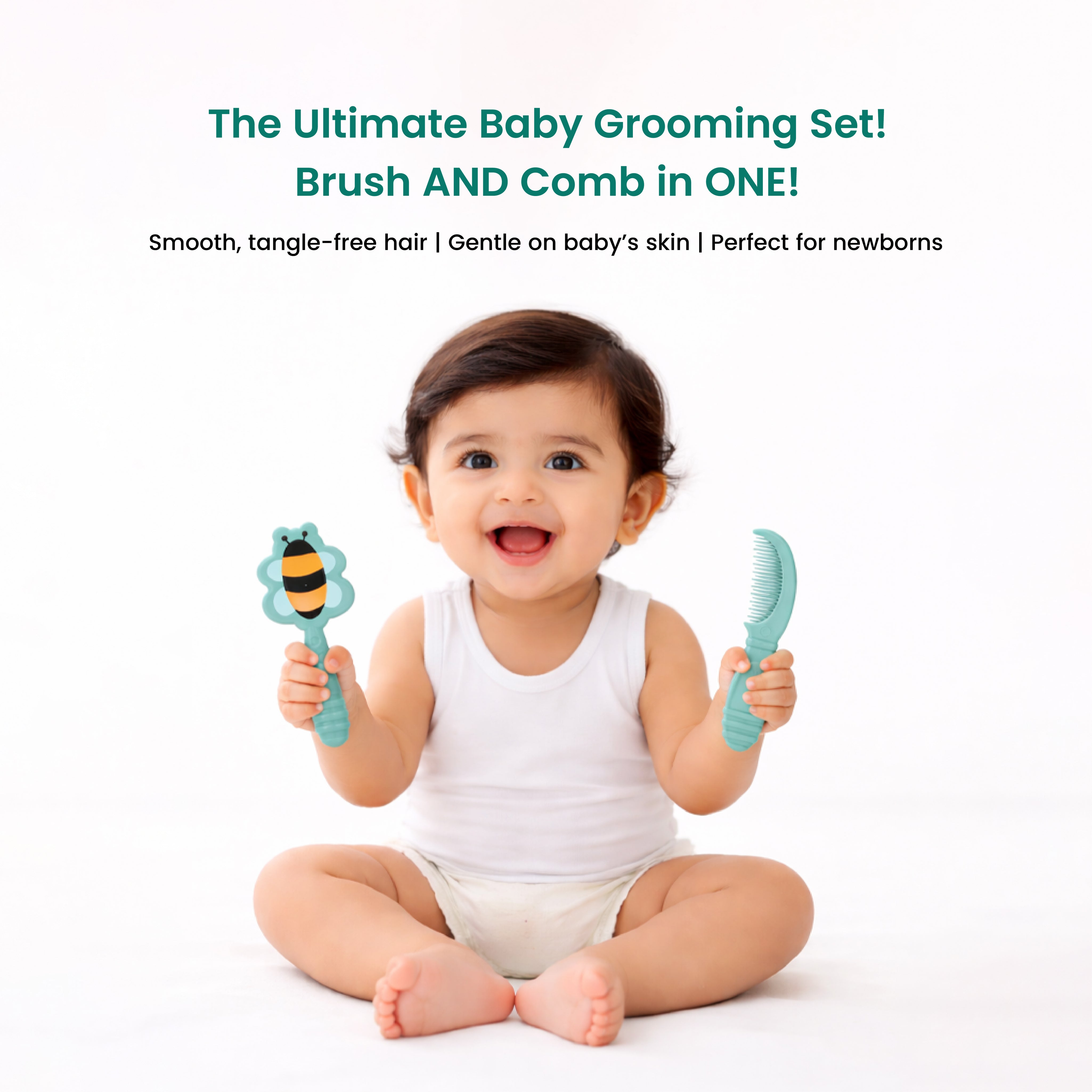 Adore Jungle Fun Baby Brush & Comb Set- Honey Bee