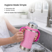 Adore Yolo! The 3 in 1 Wideneck Stainless Steel Feeding Bottle with Silicon Sleeve- 250ml - Pink