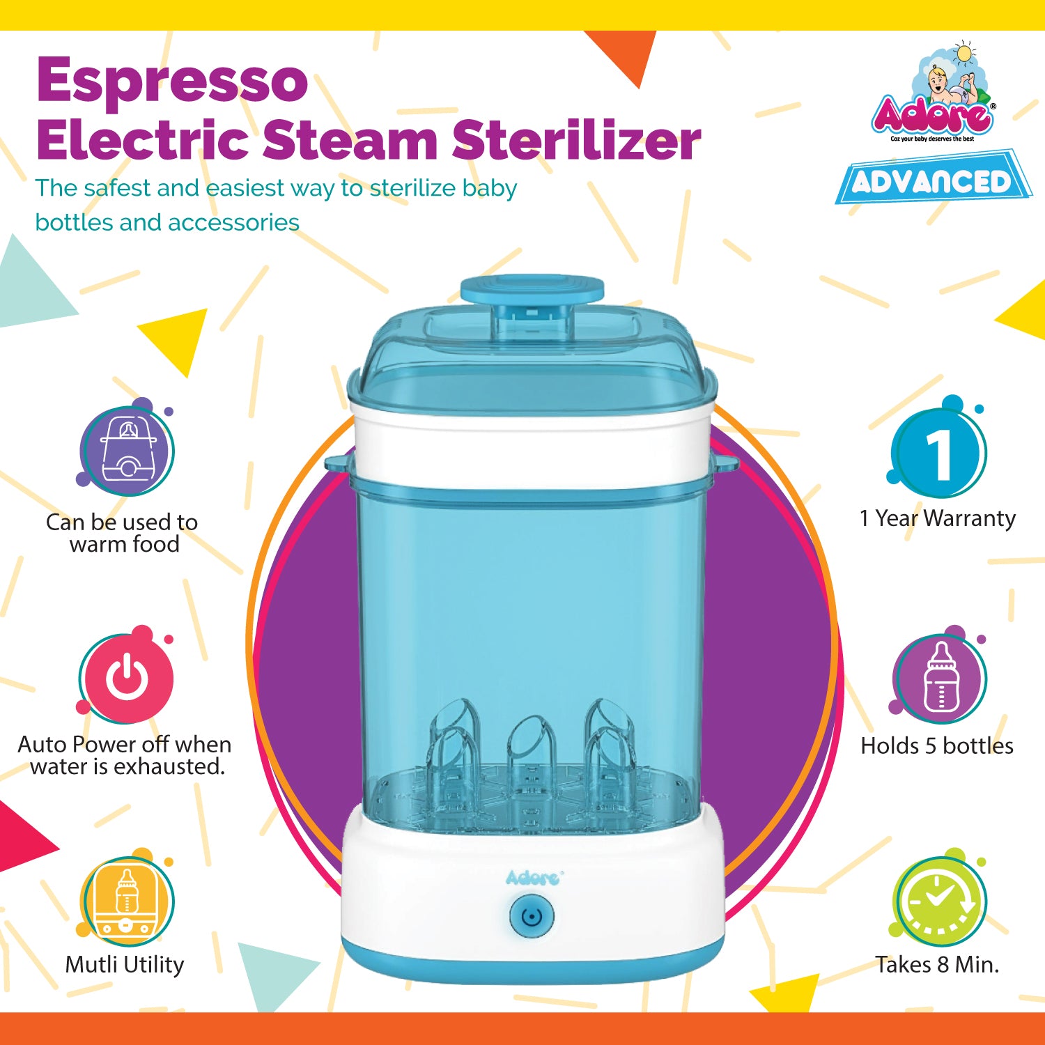 Adore Espresso Electric Steam Sterilizer