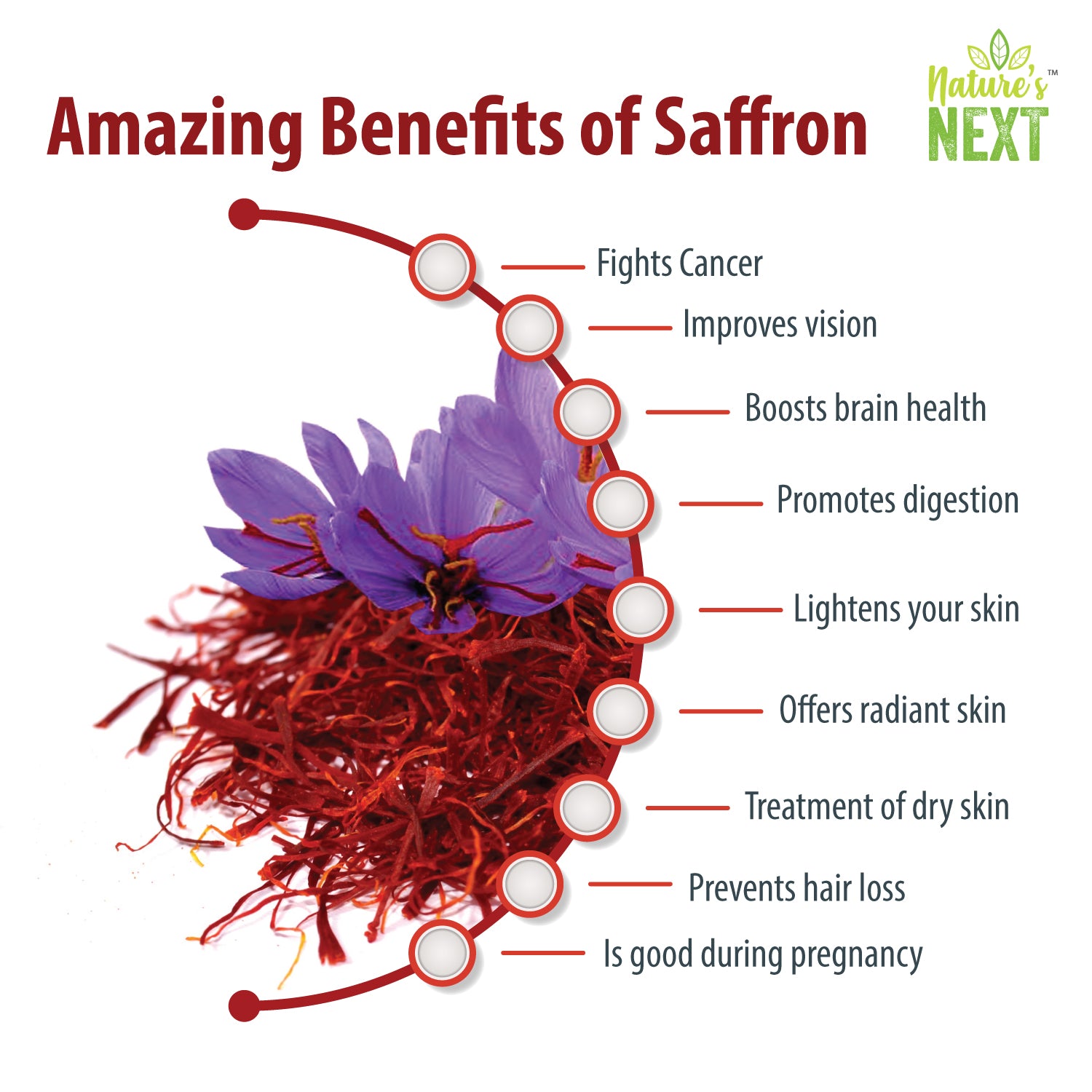 Nature's Next Raw Pure Kashmiri Mongra Saffron Strands - 1 gm