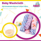 Adore Baby Wash Cloths With Basket Pack of 5 - Multicolor