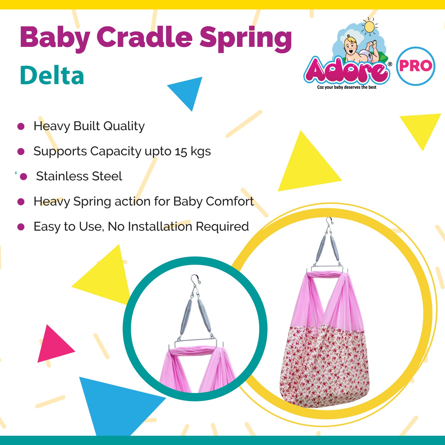 Adore Pro Delta Baby Cradle Spring - Silver