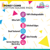 Adore Honey Comb Cotton Square Pads Pack of 60 pieces