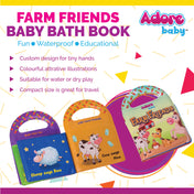 Adore Baby Farm Friends Bath Book Attractive and Interactive- Multicolor