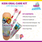 Adore Robo Dobo Kids Oral Care Kit with Storage Case and Free Finger Ring - Pink