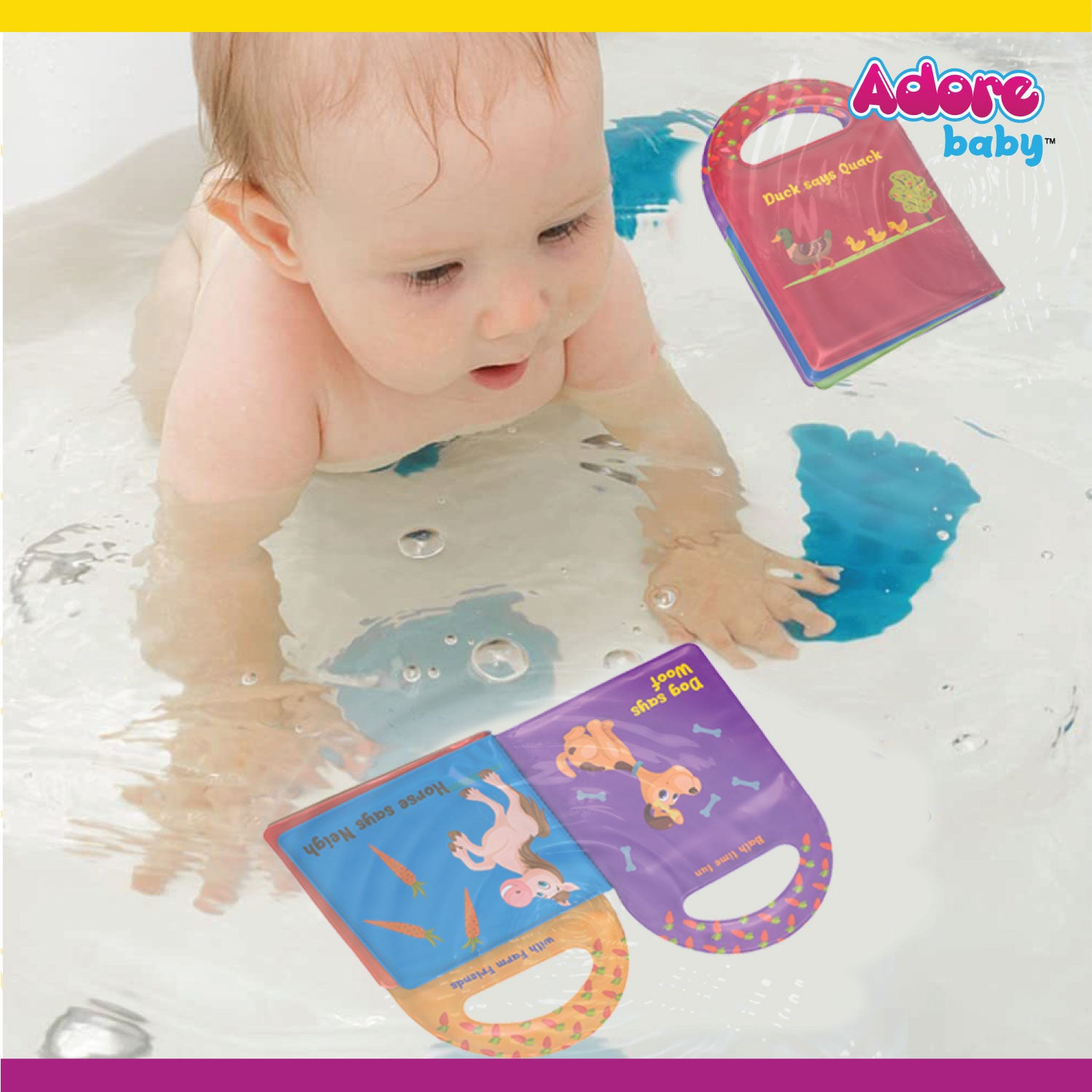 Adore Baby Farm Friends Bath Book Attractive and Interactive- Multicolor