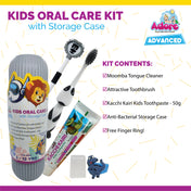 Adore Robo Dobo Kids Oral Care Kit with Storage Case and Free Finger Ring -White
