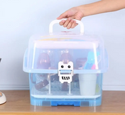 Advanced Willy Willy 2in 1 Baby Bottle Drying Rack & Storage Box with Lid & Handle - Blue